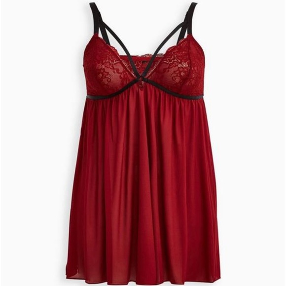 TORRID | Mesh Cap Sleeve Strappy Babydoll - Picture 4 of 6